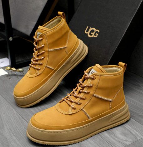 Men's Wheat Nubuck High-Top Lace-Up Sneaker Boot