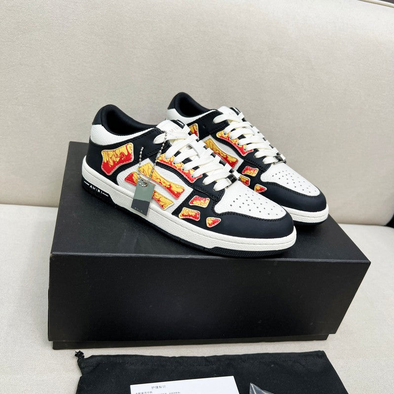 Amiri Skel-Top Low Sneaker 'Black/White Flame'
