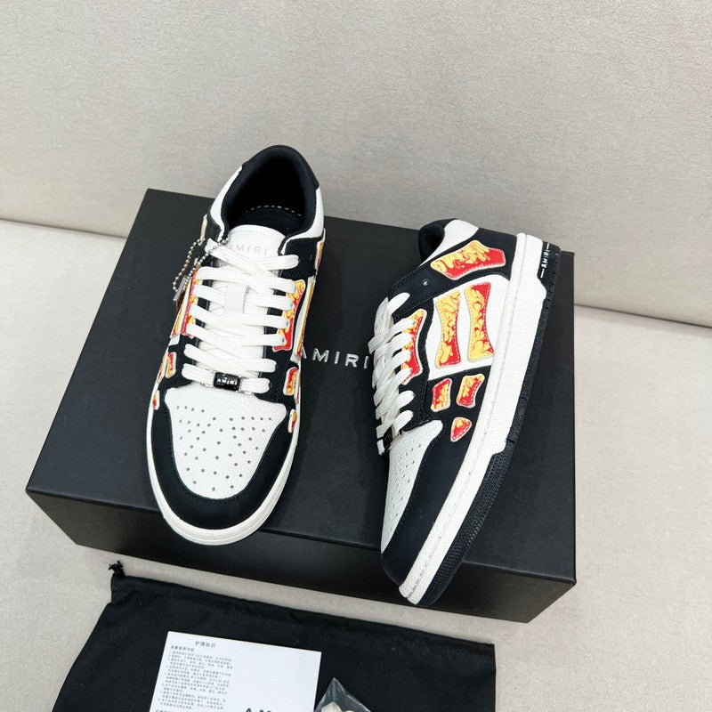 Amiri Skel-Top Low Sneaker 'Black/White Flame'