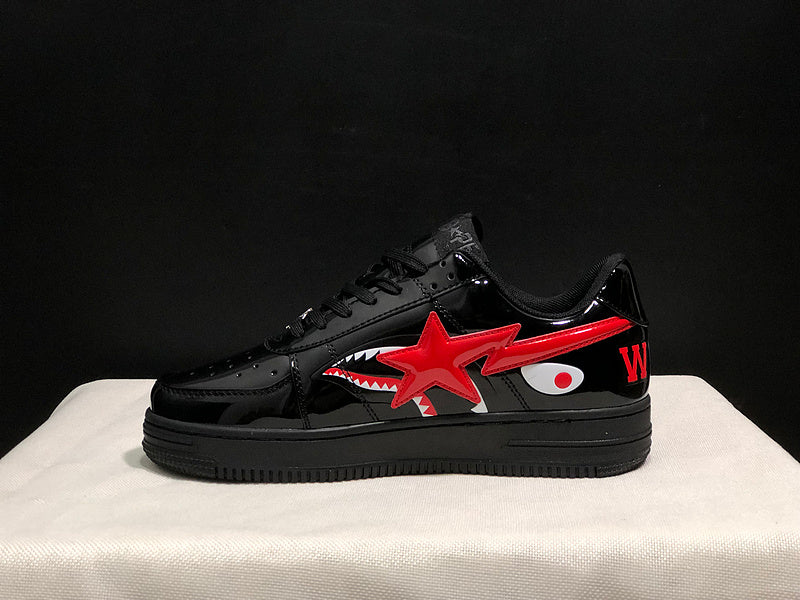 BAPE STA Shark — Black Patent / Red