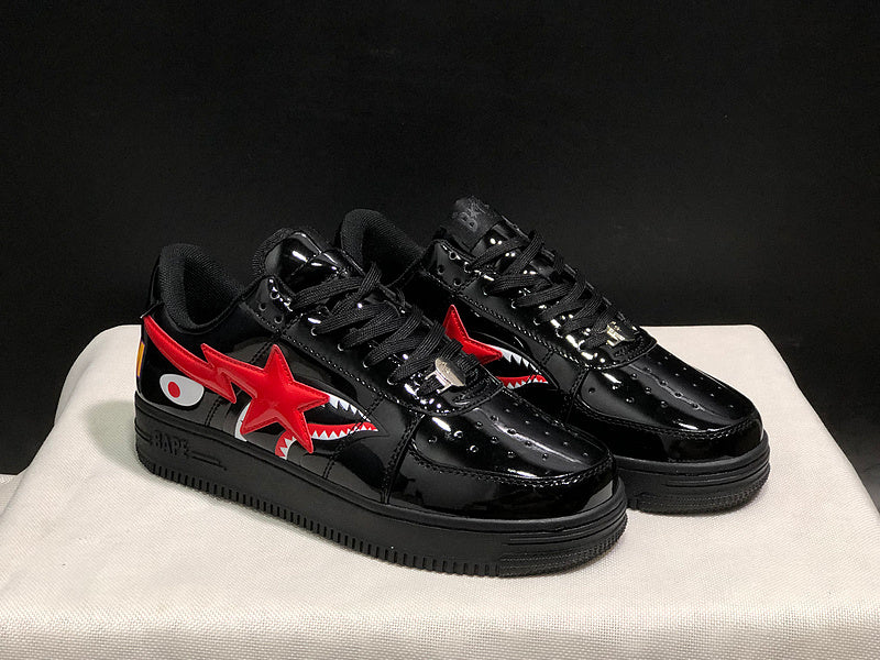 BAPE STA Shark — Black Patent / Red