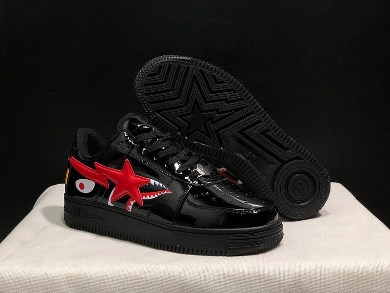 BAPE STA Shark — Black Patent / Red