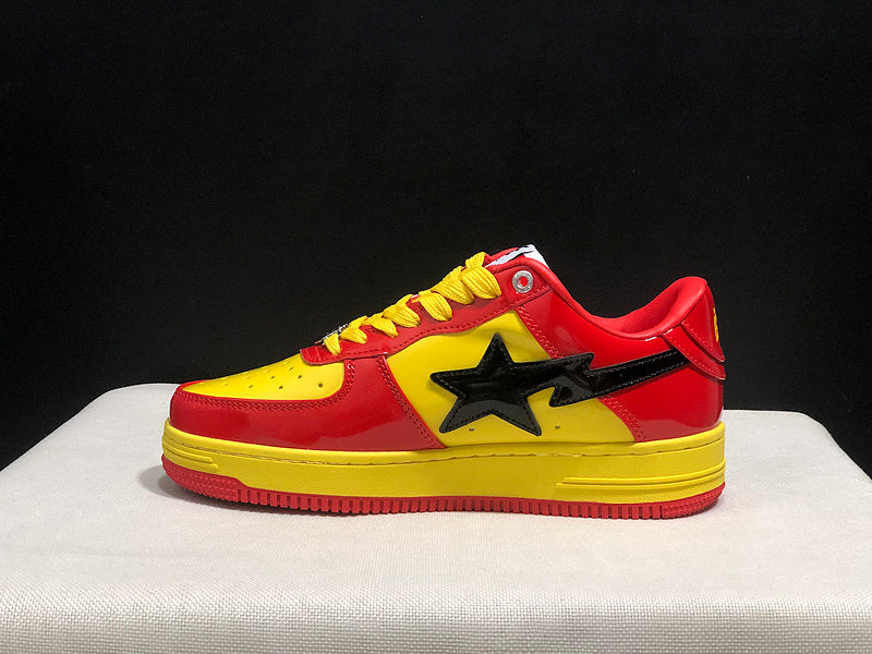 BAPE STA Low × Marvel — Iron Man (Red/Yellow Patent Leather)