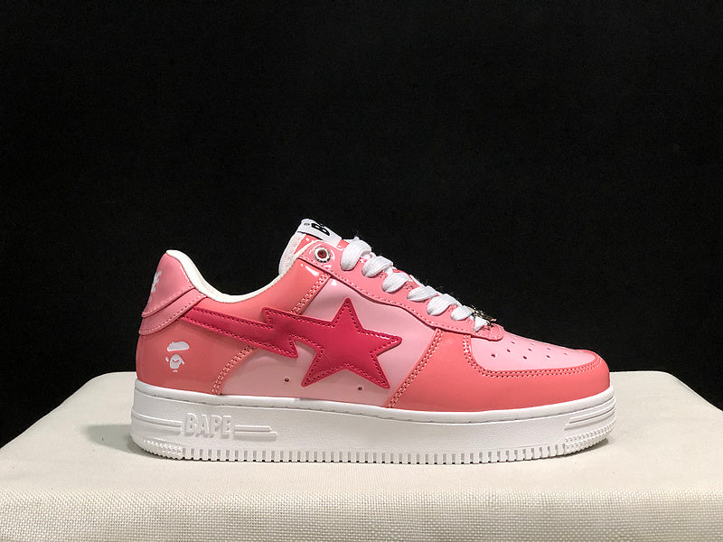 BAPE STA Low — Pink Tonal Patent Leather