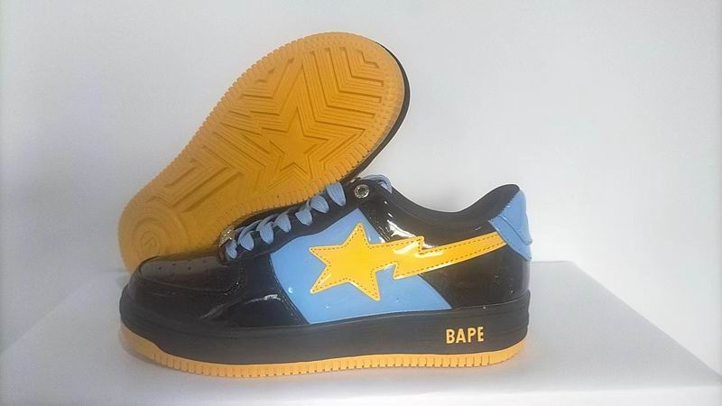 BAPE STA Low — Black/Blue/Yellow, Triple White & Navy/Blue Patent