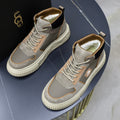 Men's Grey Nubuck High-Top Lace-Up Sneaker Boot