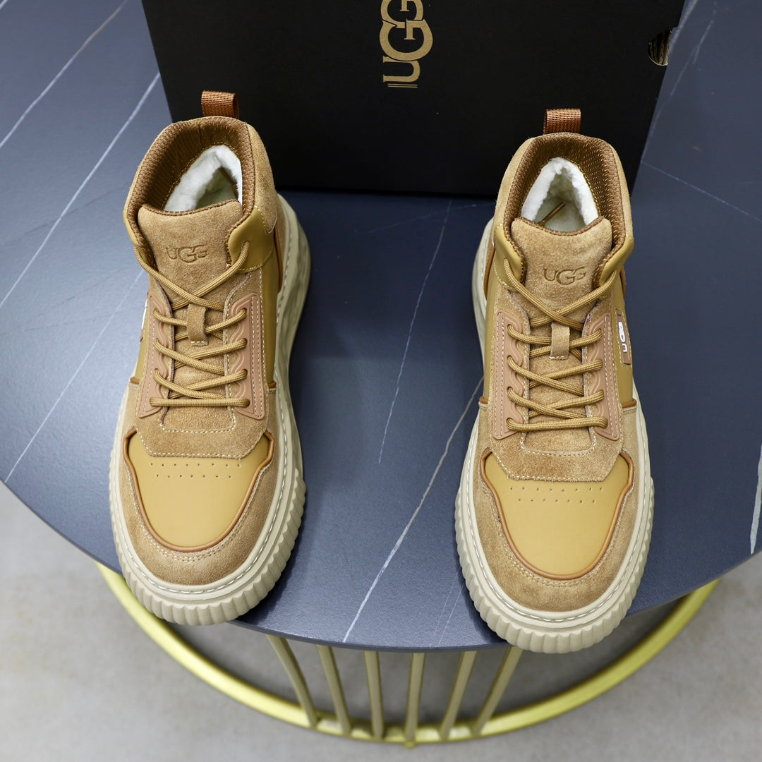 Men's Wheat Nubuck High-Top Lace-Up Sneaker Boot