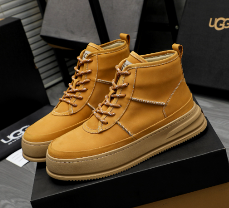 Men's Wheat Nubuck High-Top Lace-Up Sneaker Boot
