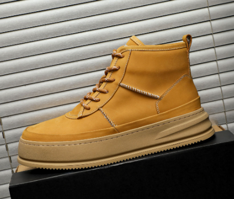 Men's Wheat Nubuck High-Top Lace-Up Sneaker Boot